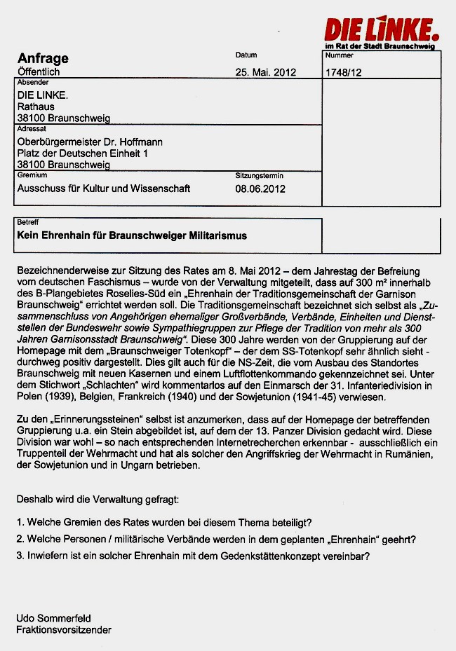 Anfrage Die Linke